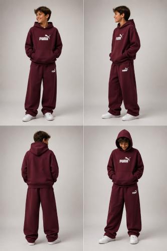 Conjuntos de Buzo Oversize y Pantalón Baggi Regulabe Niño Frisa Invisible  con Logo