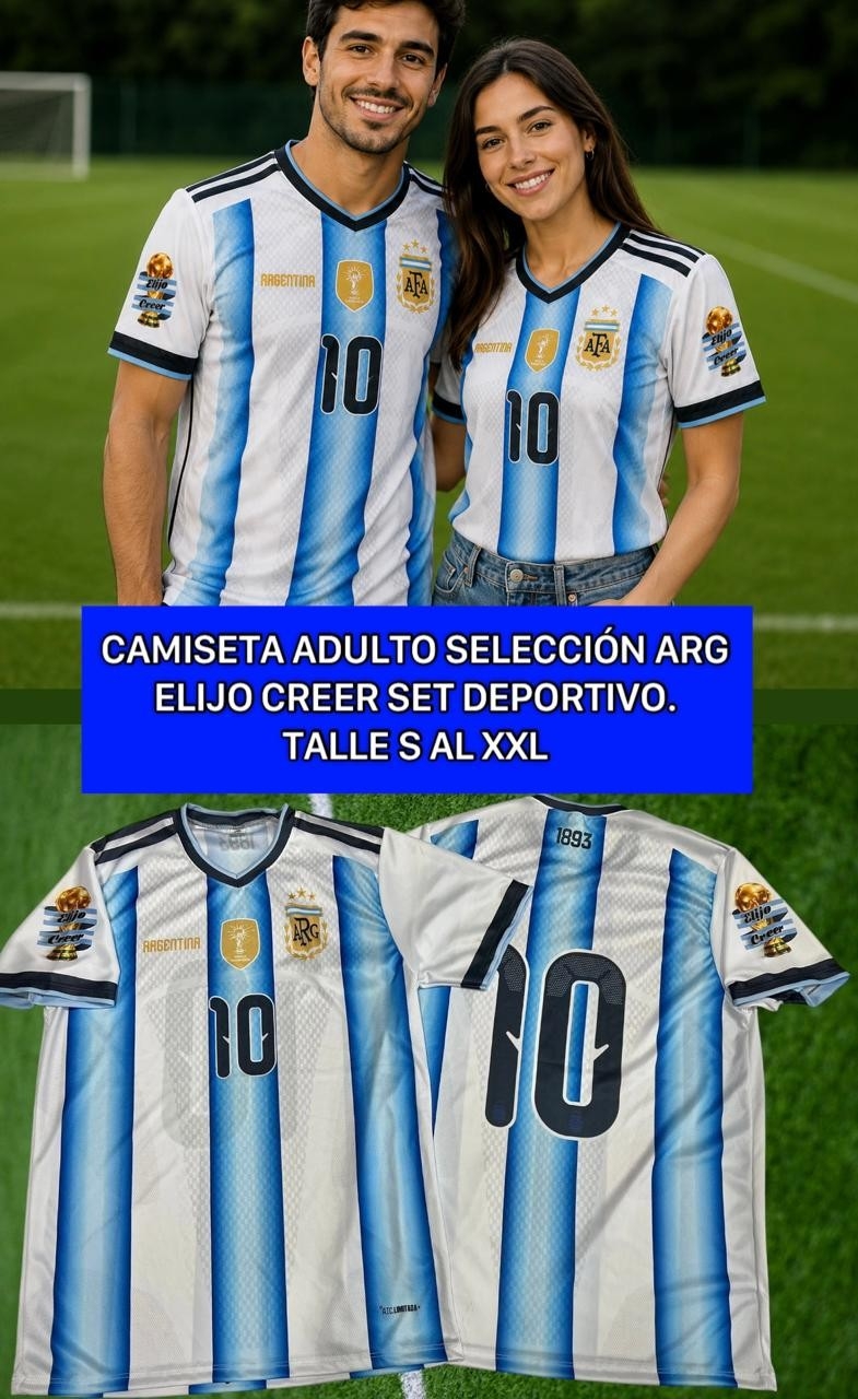 Camiseta Titular de Argentina Messi Mundial - Imagen 1