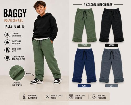 Baggy Recto Polar con Peluche