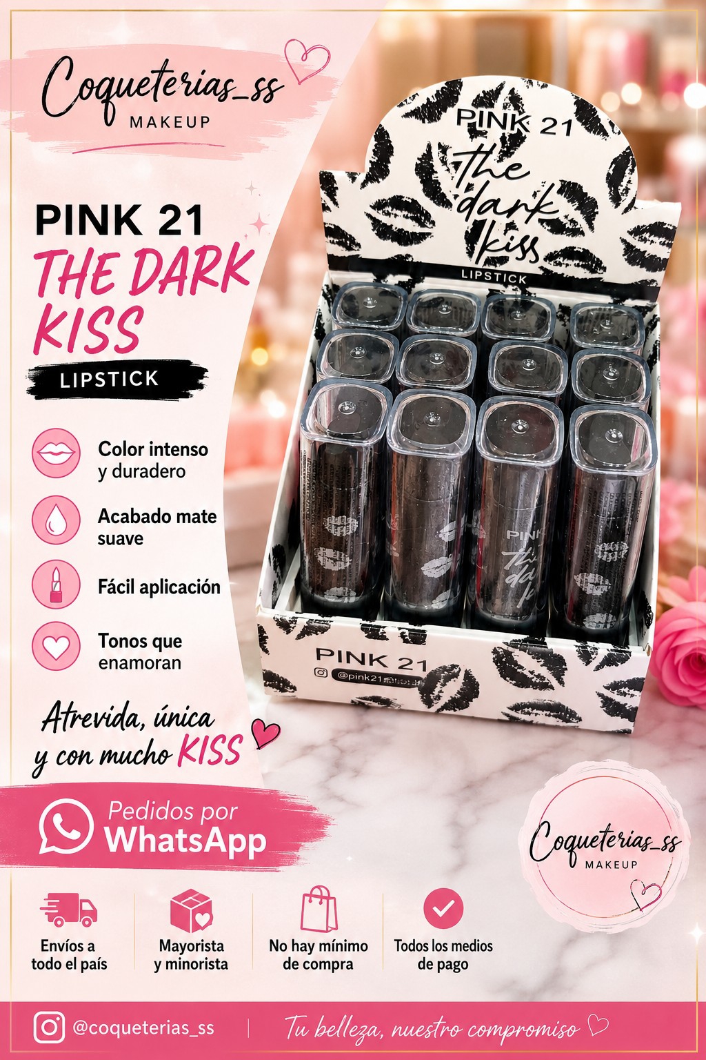 Labial en Barra Negro Pink21 - Imagen 1