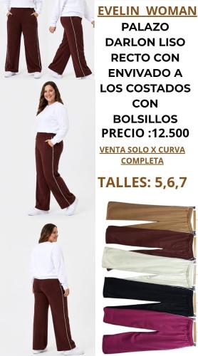Pantalon Palazo Plus Size con una Linea