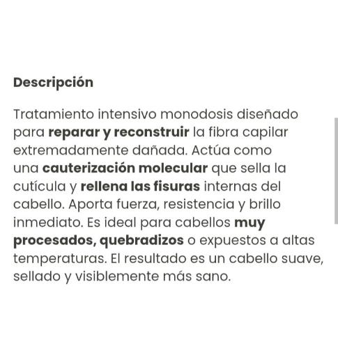2 Ampollas Han Cauterizacion para Cabellos Muy Dañados - Miniatura 3