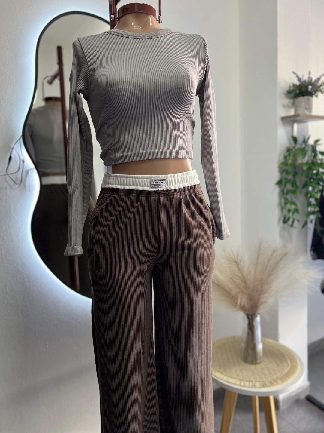 Pantalon Palazo Doble Cintura Combinado Morley Diesel Frizado - Imagen 3