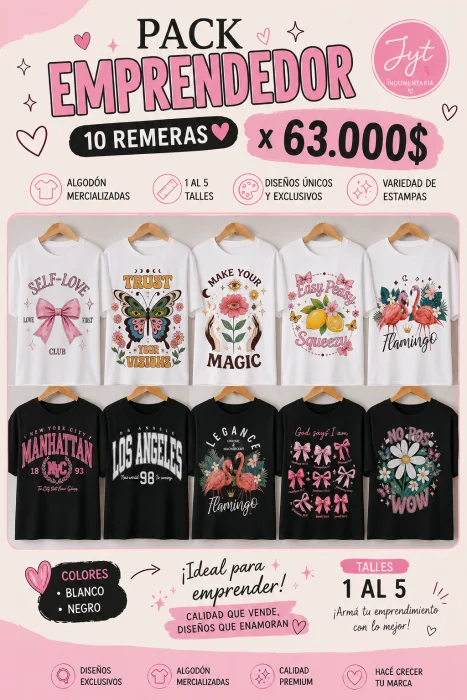 Remera Estampada Pack Emprendedor
