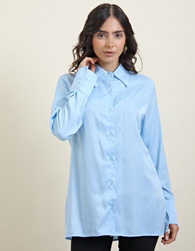 Camisa Satén Manga Larga