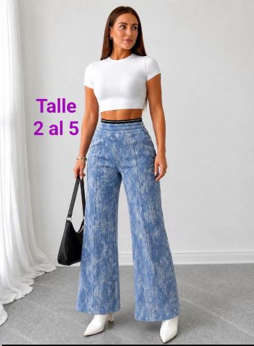 Pantalón Doble Cintura. Tela Semil Jeans con Plush
