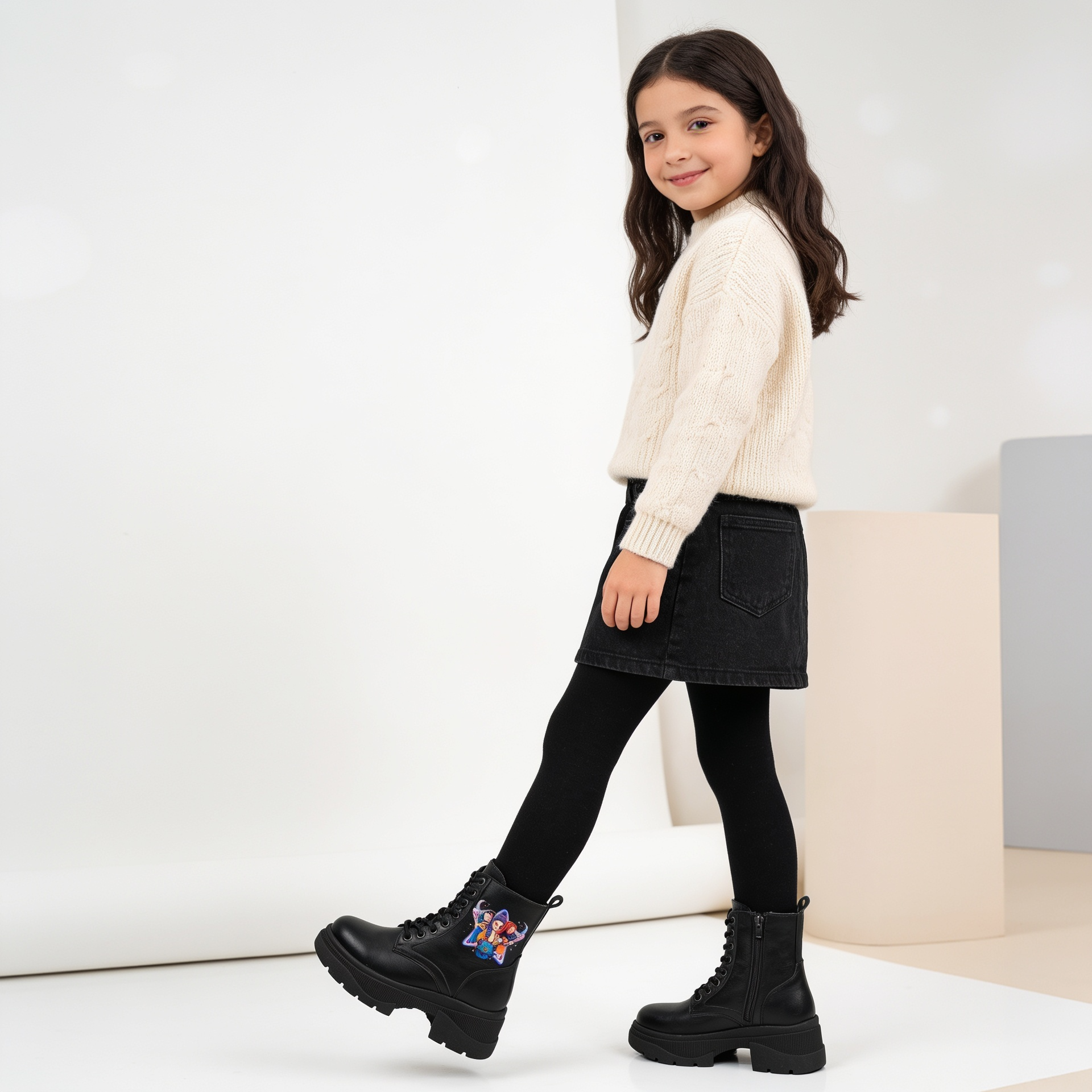 Borcego Niña Guerreras Kpop Bota Huntrix Negro Beige Nena Cordones Invierno Infantil - magnific_fotografia-de-moda-infant_sw1OceWl8e.png