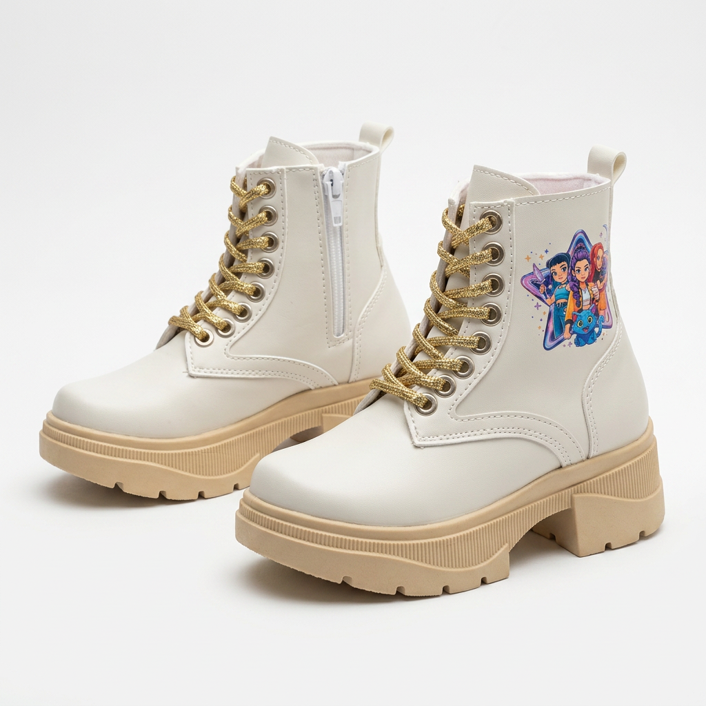 Borcego Niña Guerreras Kpop Bota Huntrix Negro Beige Nena Cordones Invierno Infantil - magnific__fotografa-de-producto-profesional-de-un-borcego-in__91001.png
