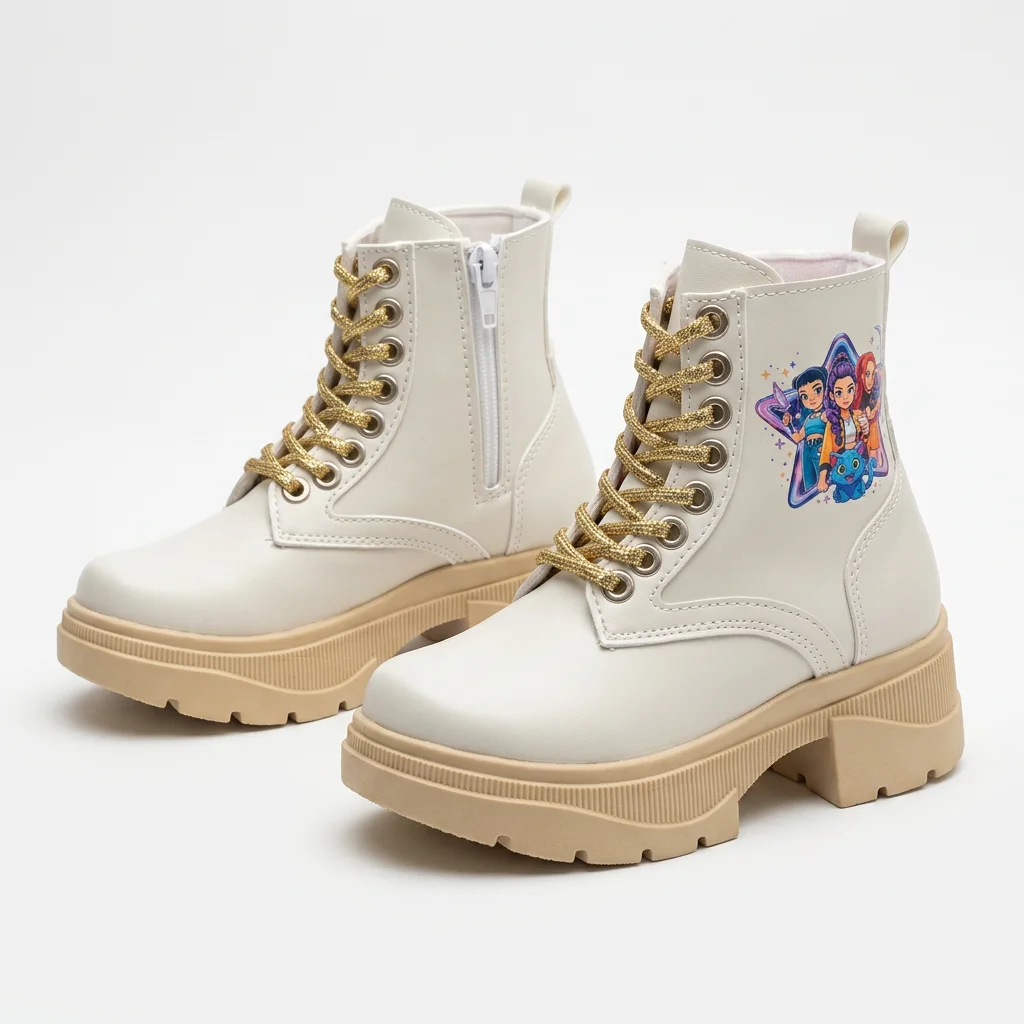 Borcego Niña Guerreras Kpop Bota Huntrix Negro Beige Nena Cordones Invierno Infantil - magnific__fotografa-de-producto-profesional-de-un-borcego-in__91001.png