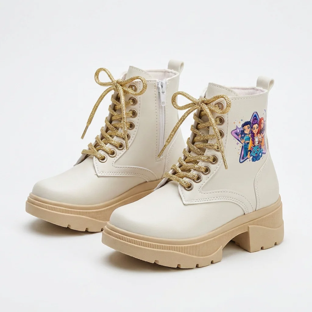 Borcego Niña Guerreras Kpop Bota Huntrix Negro Beige Nena Cordones Invierno Infantil - magnific__fotografa-de-producto-profesional-de-un-borcego-in__91004.png