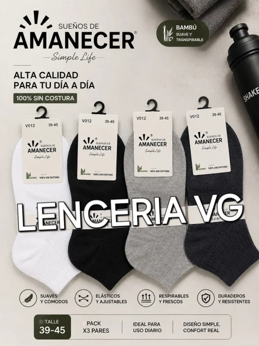 Tenis Puro Algodón ×3