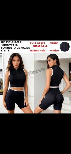 Conjunto Top con Cierre y Short Levanta Glúteos