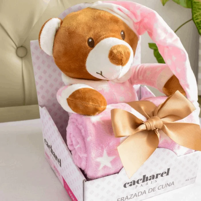 Peluche con Mantita Bebe Animalitos |  Cacharel | Suavidad y Ternura