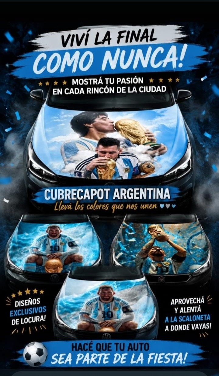 Bandera para Auto Cubre Capo de Argentina - Imagen 2