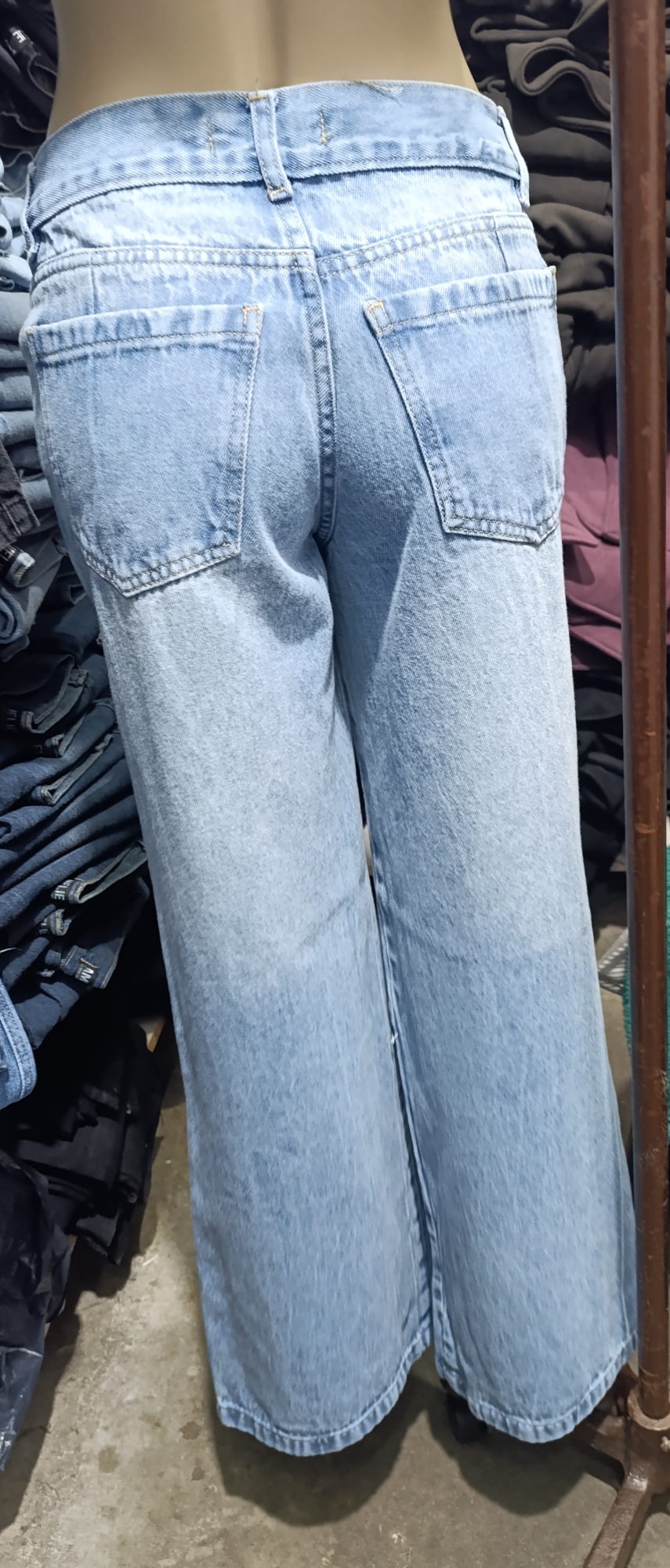 Pantalón Jeans Wid Leg Rigido - Imagen 2