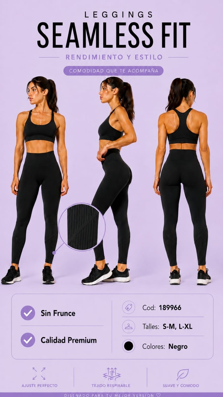 Calza Seamless Lisa sin Frunce - Imagen 5