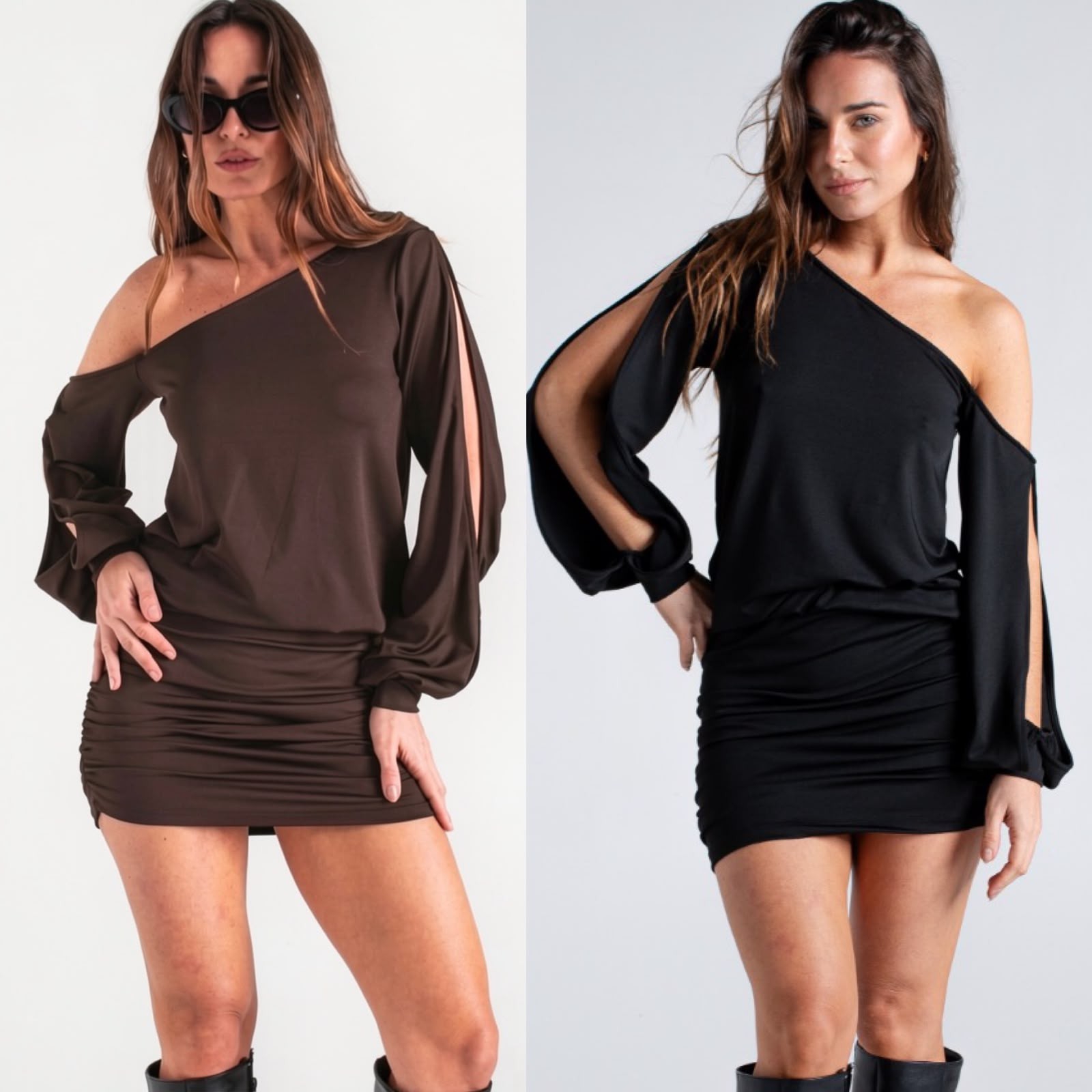 Vestido de Fiesta Corto Lycra Mangas Descubierta - Imagen 1