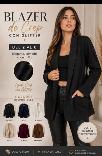 Blazer Crep con Gliter 2 al 6