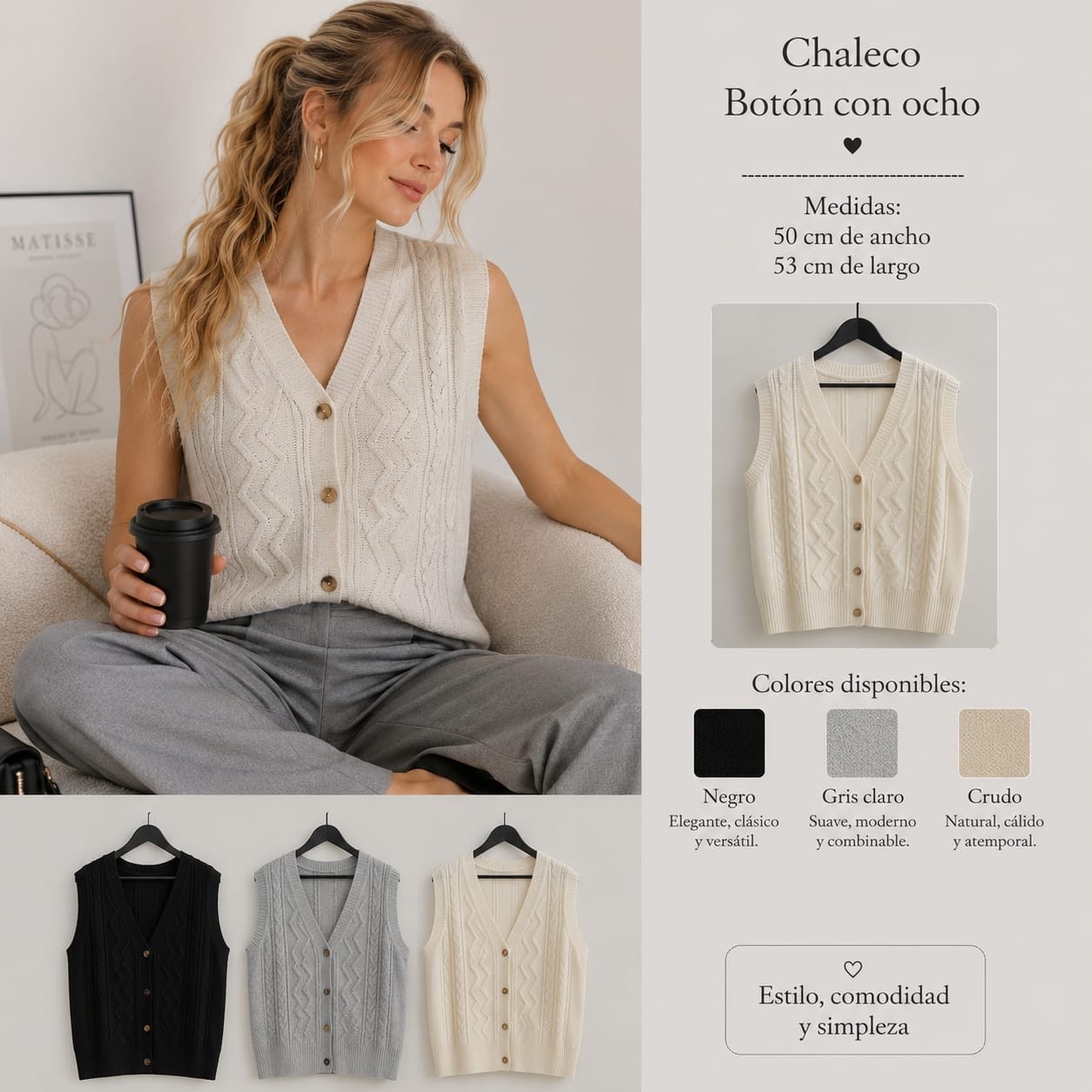 Chaleco Boton - Imagen 1