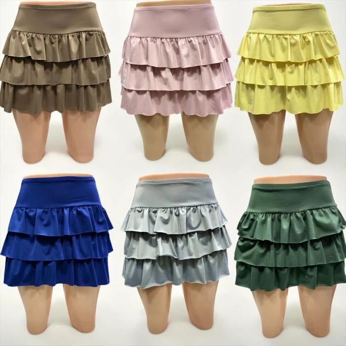 Pollera Lycra 3 Volados