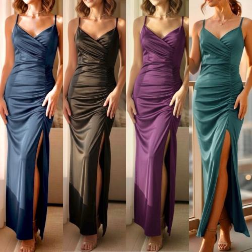 Vestido de Fiesta Lycra con Flunces