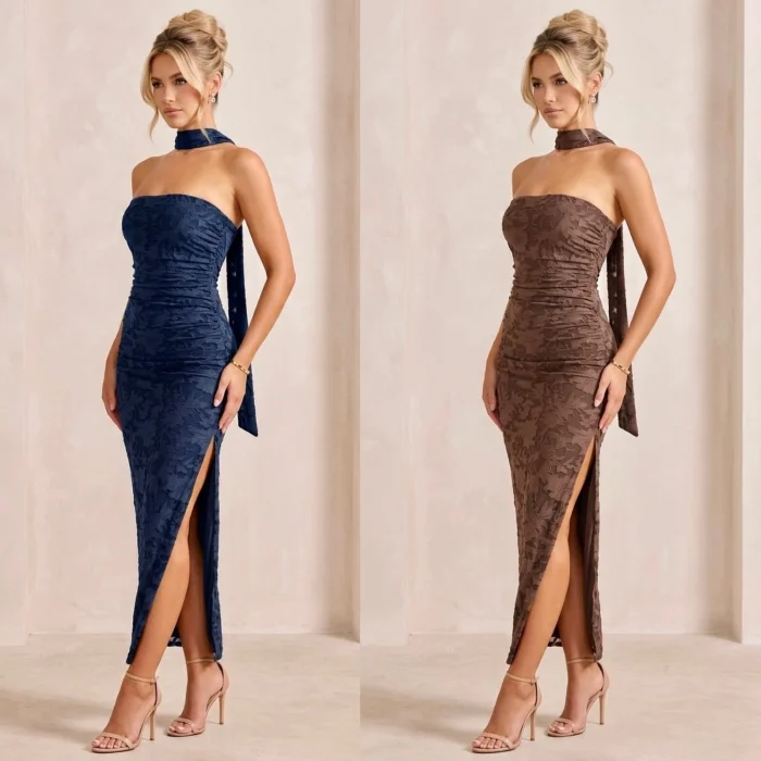Vestido de Fiesta Lycra con Pañuelo