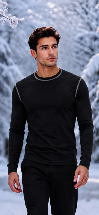 Camisetas Lycra de Hombre.costuras Bordadas