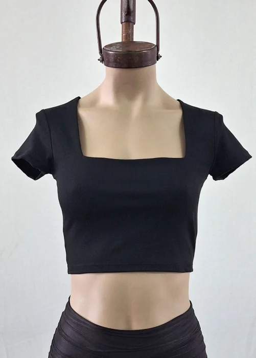 Remera Top Cuello Cuadrado Modal Soft