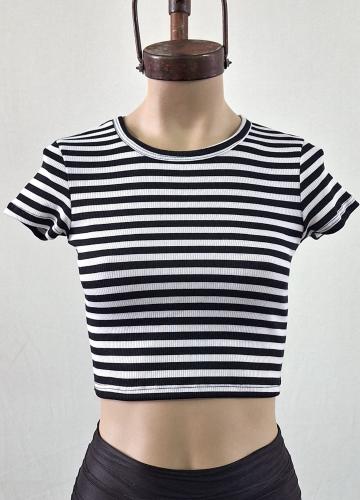 Remera Top Cuello u Rayado Cebra Morley Soft