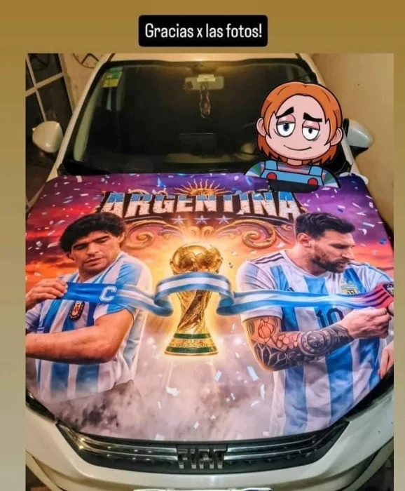 Cubre Capot Maradona & Messi