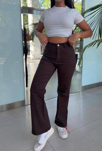 Jeans Wide Leg Chocolate Intenso