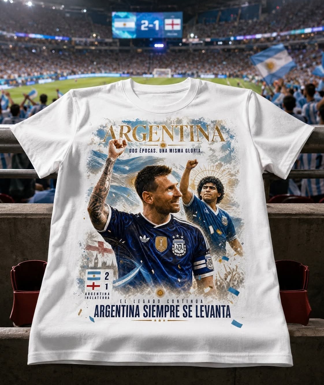 Remeras Argentina Messi Mundial 2026 Algodon Peinado - Imagen 1