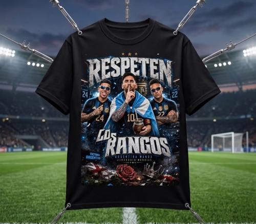 Remeras Algodon Peinado Messi Mundial