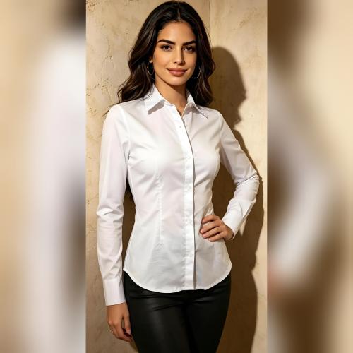 Camisas Entalladas de Poplin Elastizado