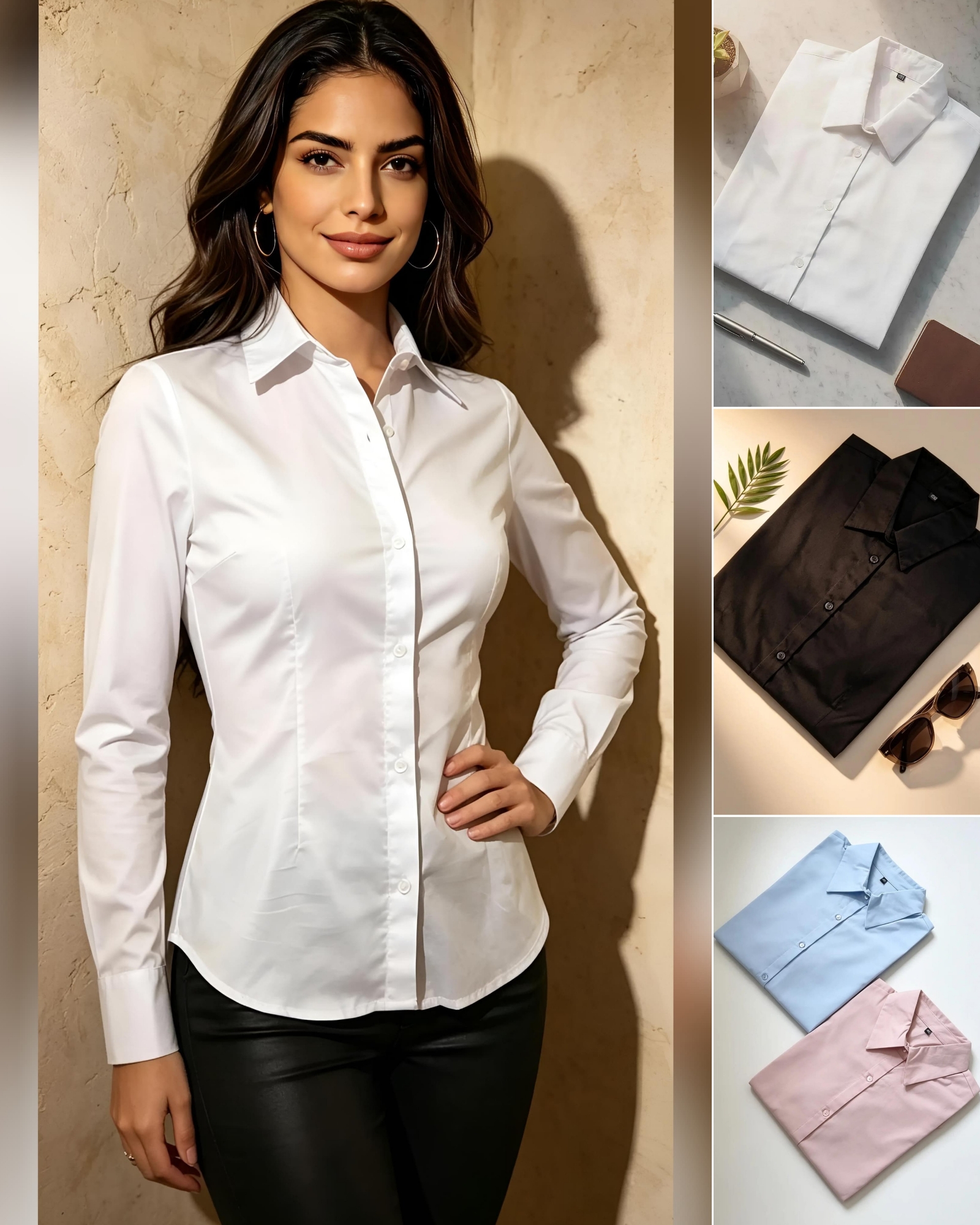 Camisas Entalladas de Poplin Elastizado - Imagen 2