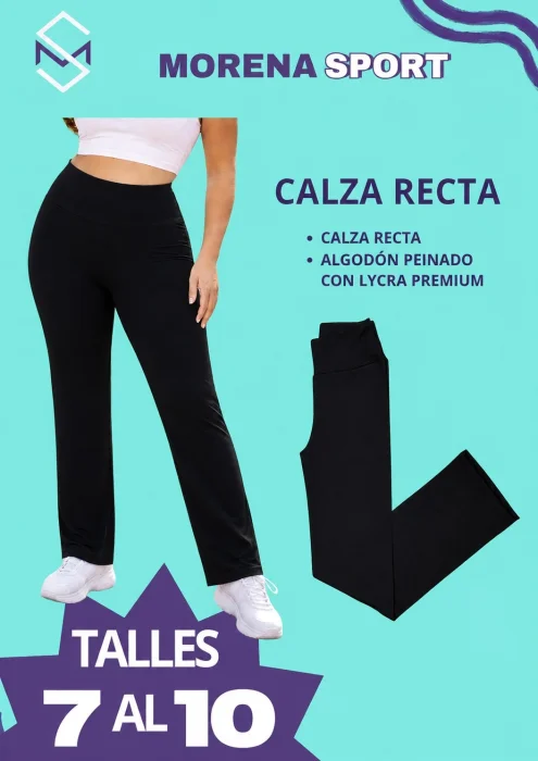 Calza Recta Algodón Peinado Elastizado Talles Especiales