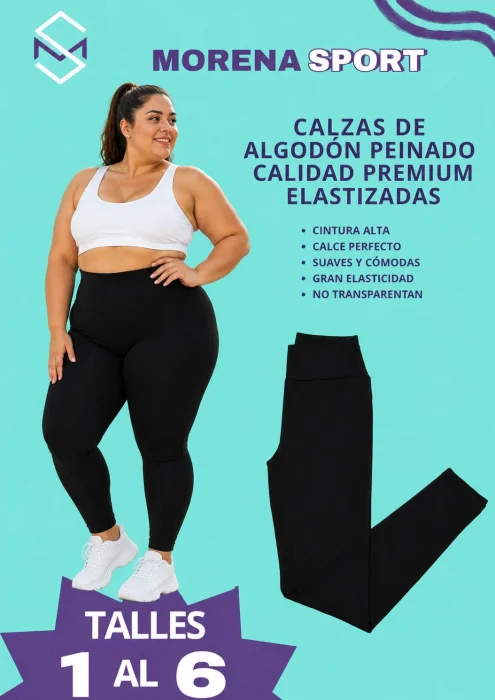 Calza Chupin Algodón Peinado Elastizado Talles Especiales