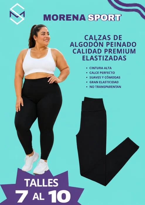 Calza Chupin Algodón Peinado Elastizado Talles Especiales