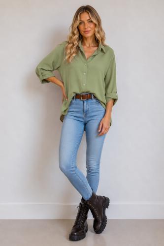 Camisa Crepe
