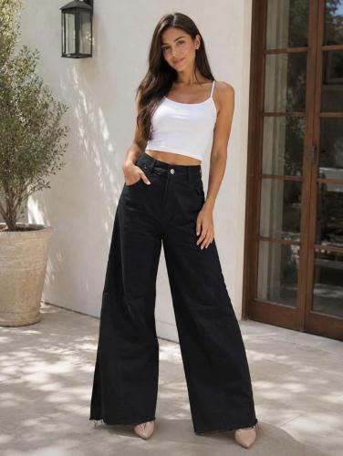 Wide Leg Negro Rigido