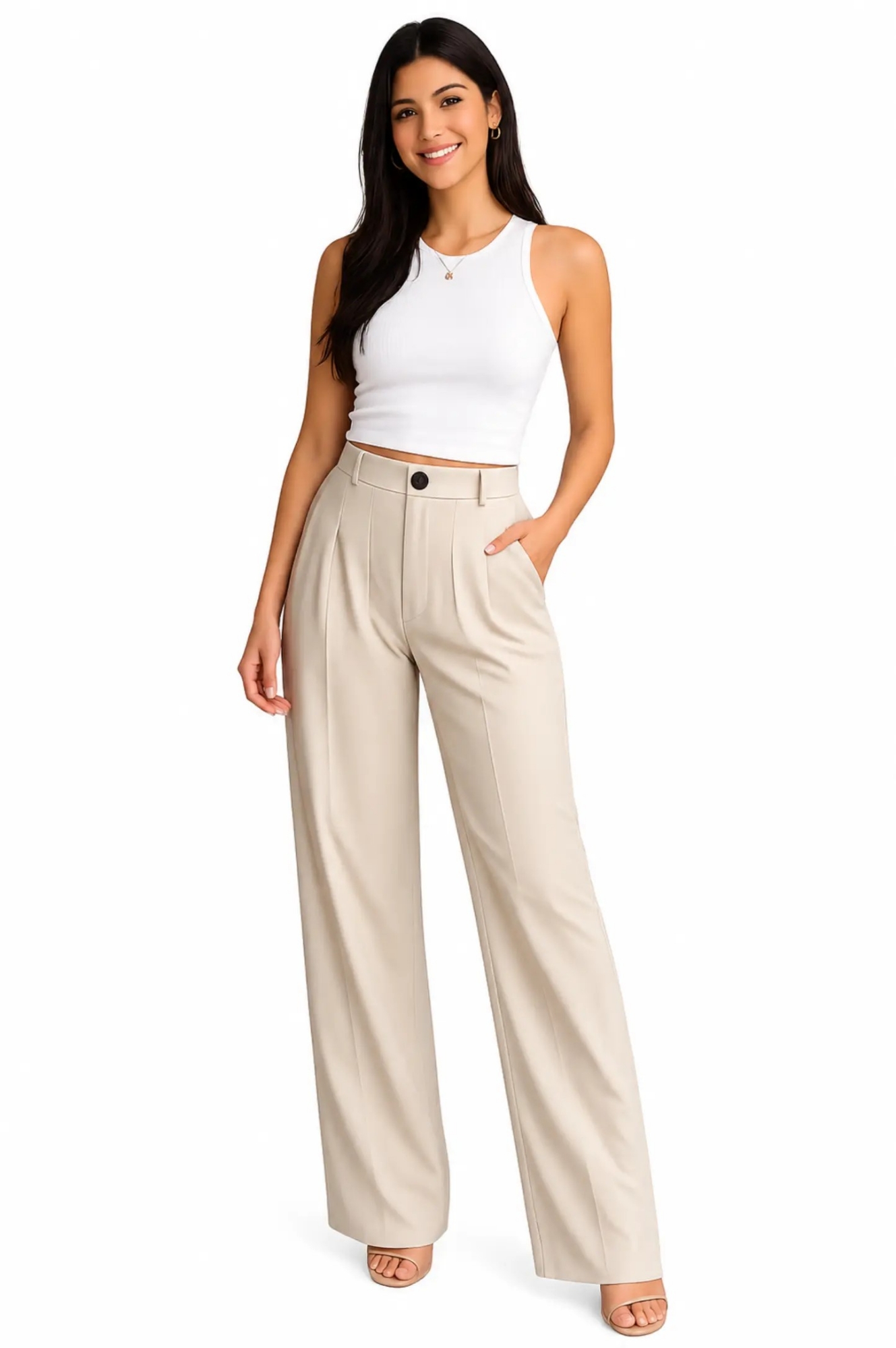 Pantalón Crep  Sastrero  Wide Leg - Imagen 2
