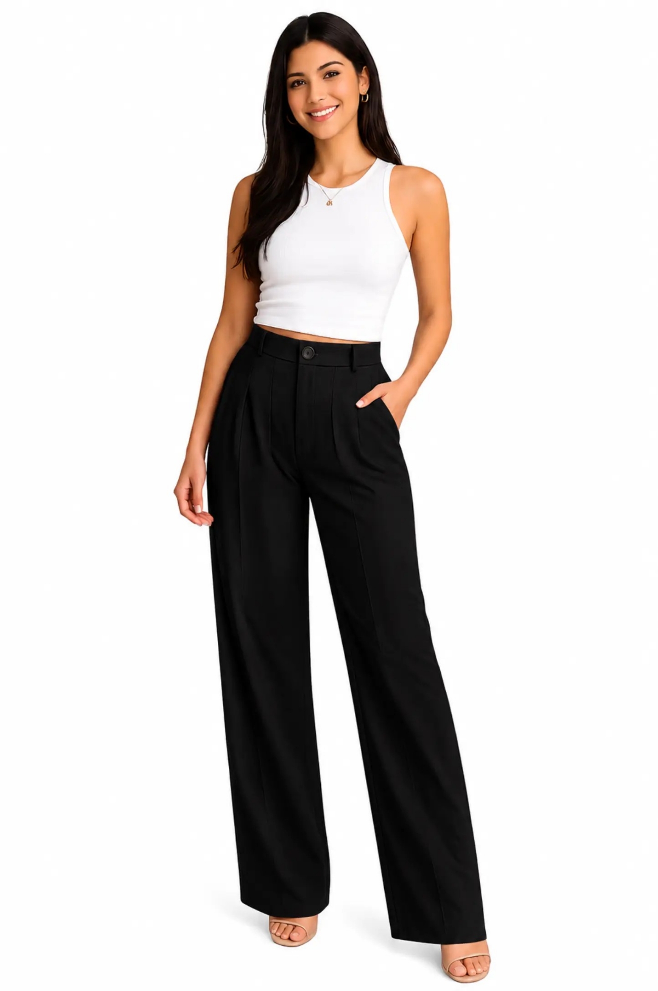 Pantalón Crep  Sastrero  Wide Leg - Imagen 3