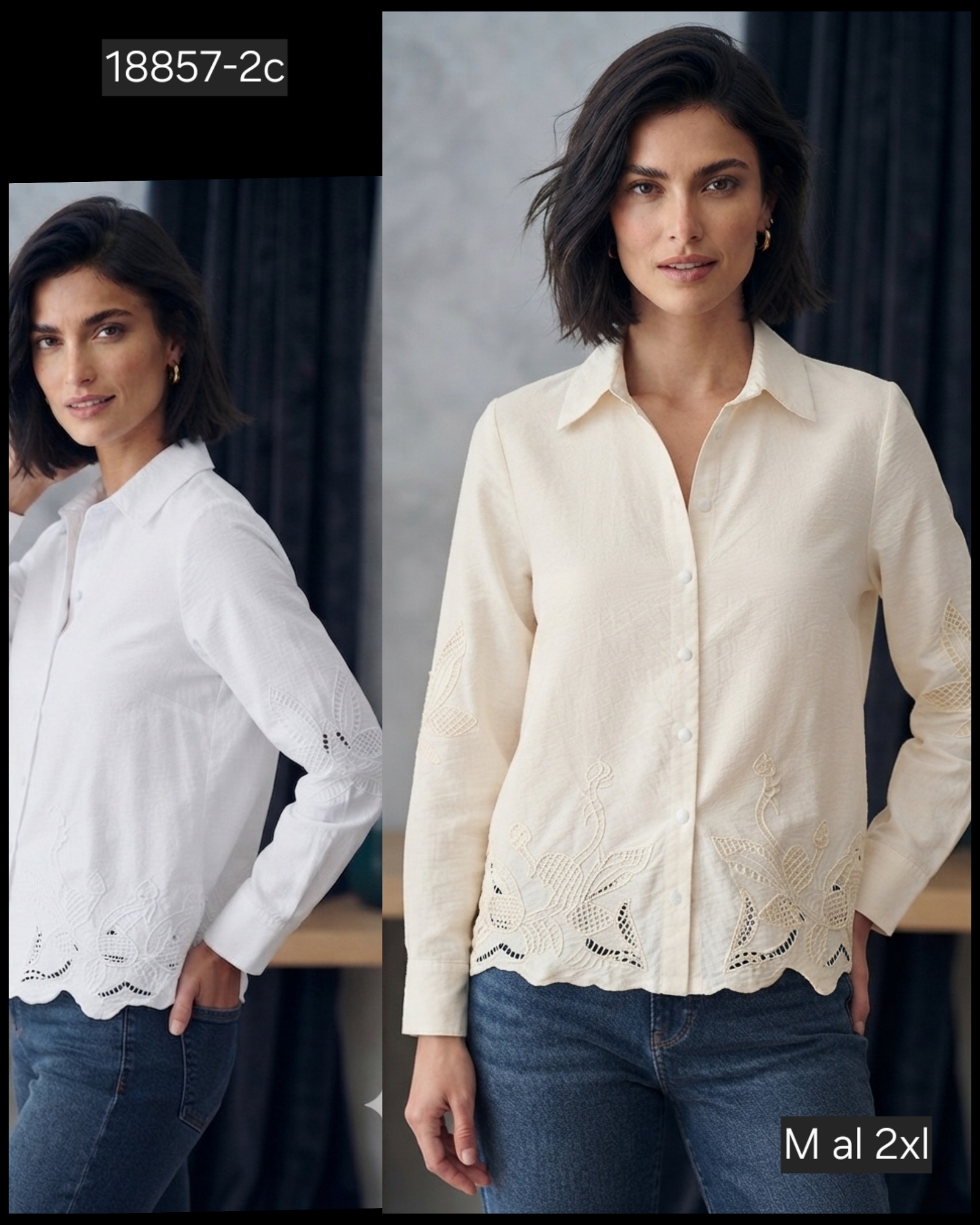 Camisa Manga Larga Bordad.18857-2c - Imagen 1