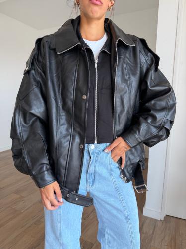 Bomber Ecocuero Irubia I Negro