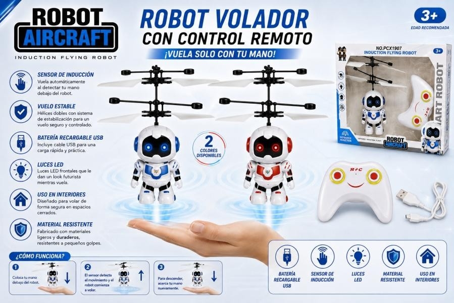 Robot Volador C/ Control Remoto Sensor - - Imagen 7
