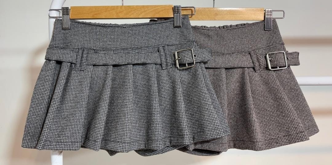 Shorts Pollera Volado Hebilla Paño - Imagen 2