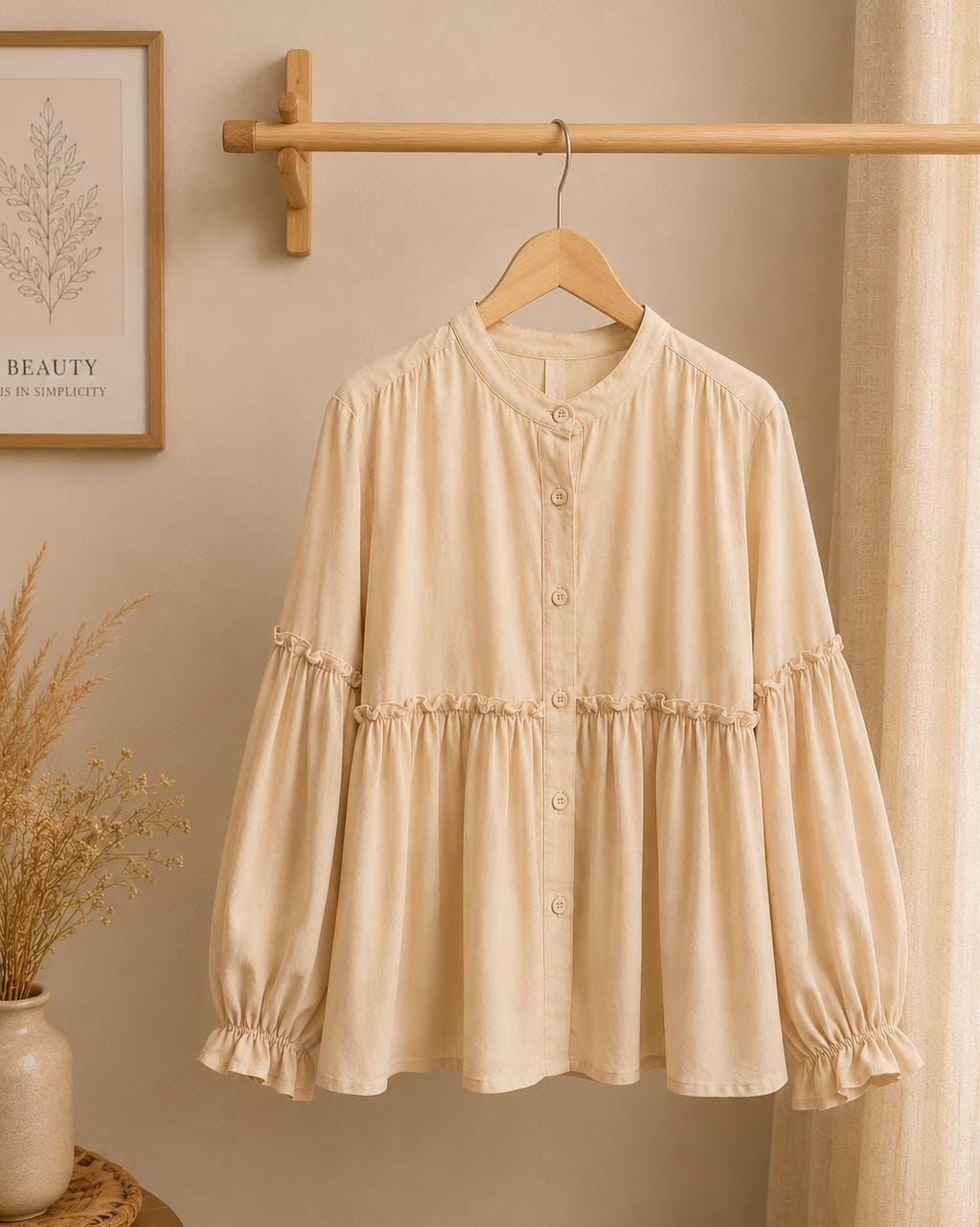 Camisa Frunce Poplin - Imagen 1