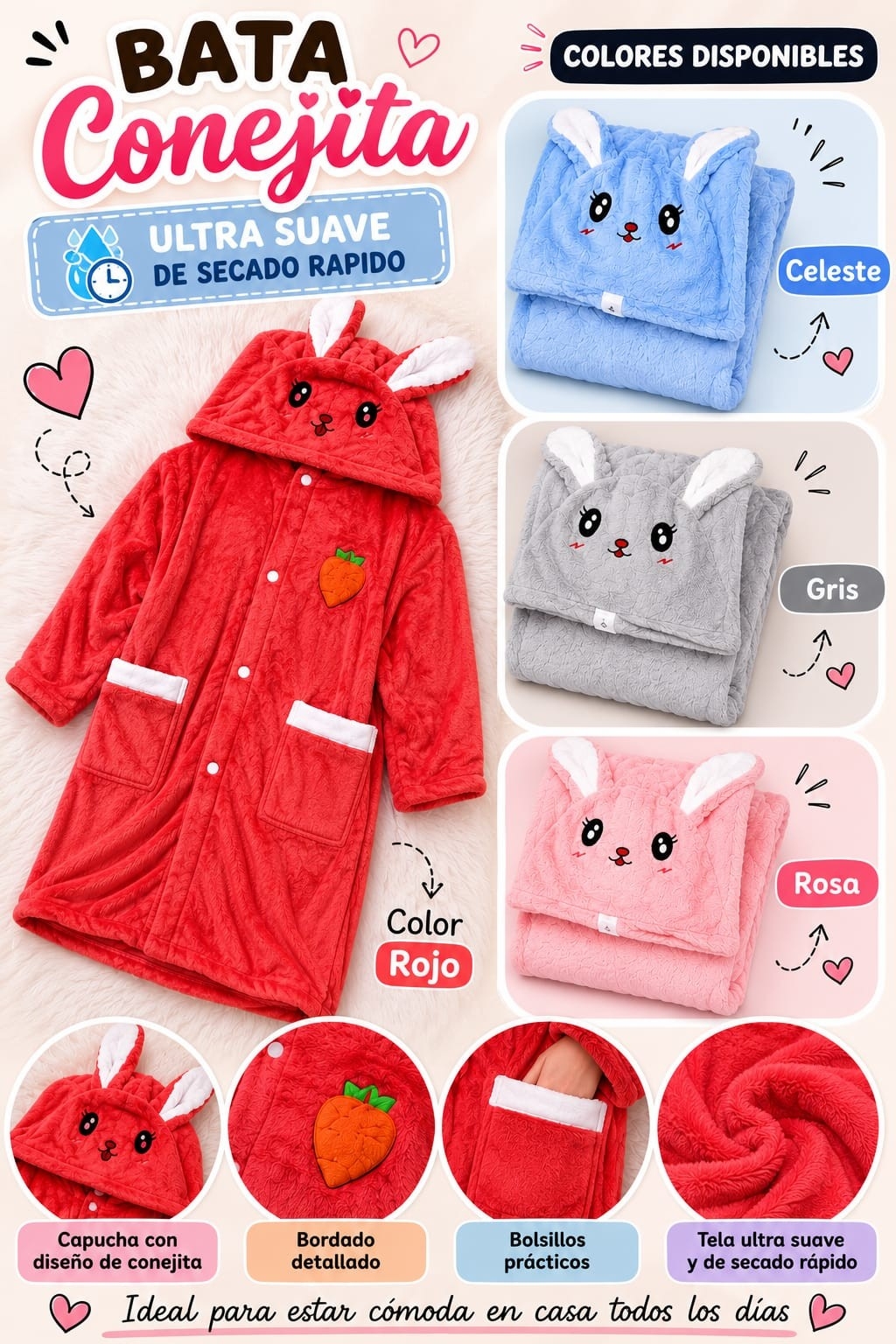 Bata Infantil Secado Rápido - Imagen 2
