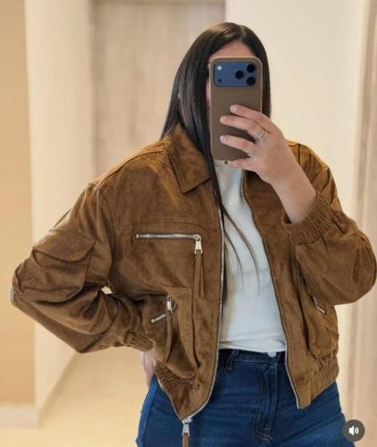 Campera Bomber Jacket de Gamuza Yd