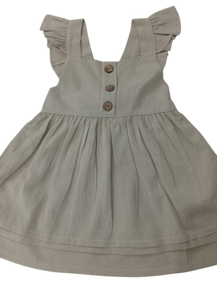 Vestidos de Tussor Soft con Volados Botones y Moño de Beba - Imagen 2